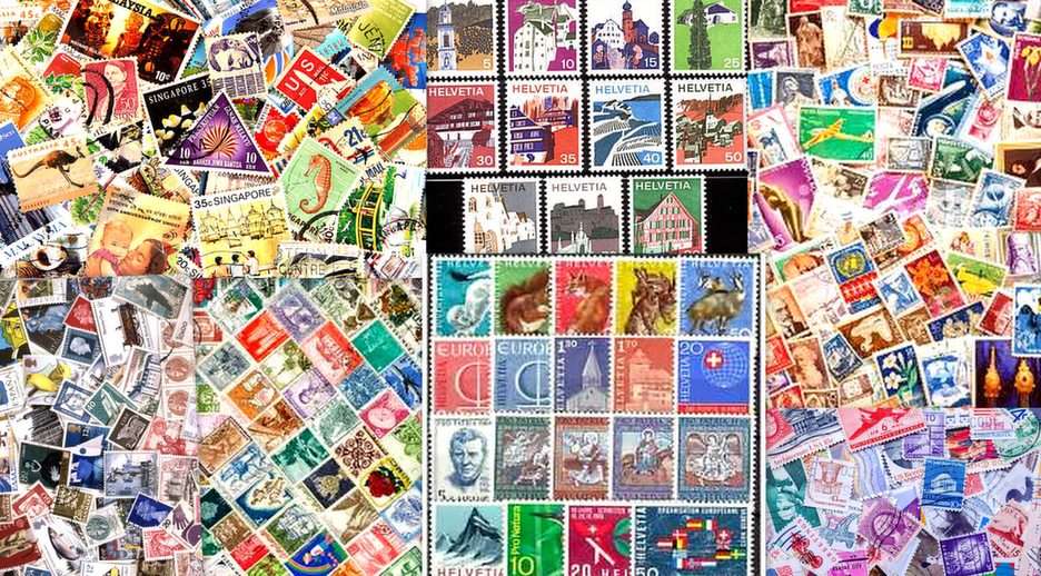 пощенски марки онлайн пъзел от снимка
