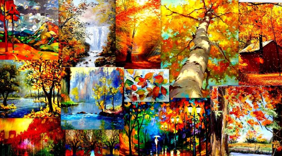 autumn in painting puzzle online from photo
