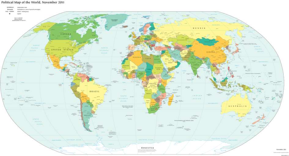 Пъзел с карта на света онлайн пъзел
