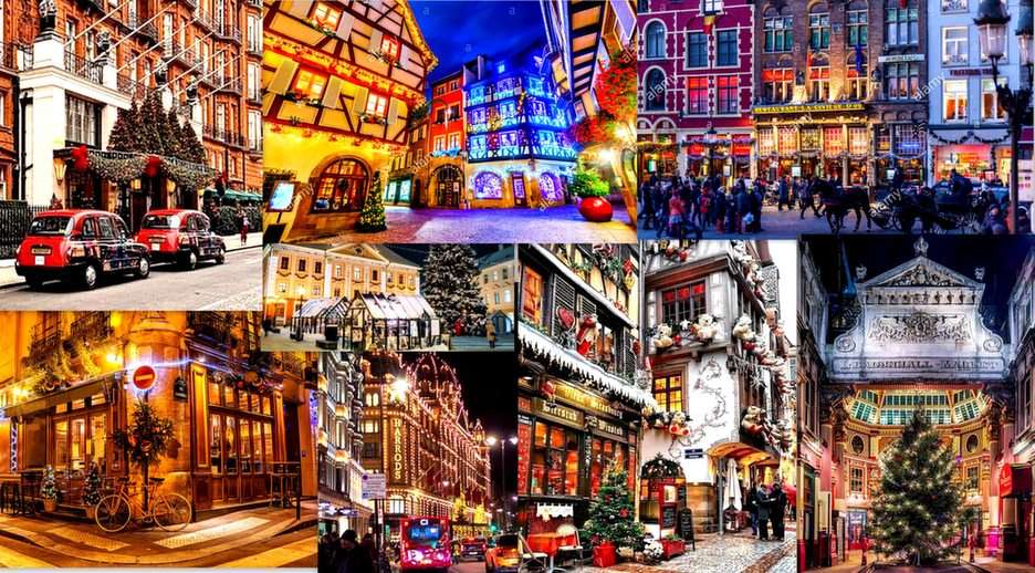 Christmas city puzzle online from photo