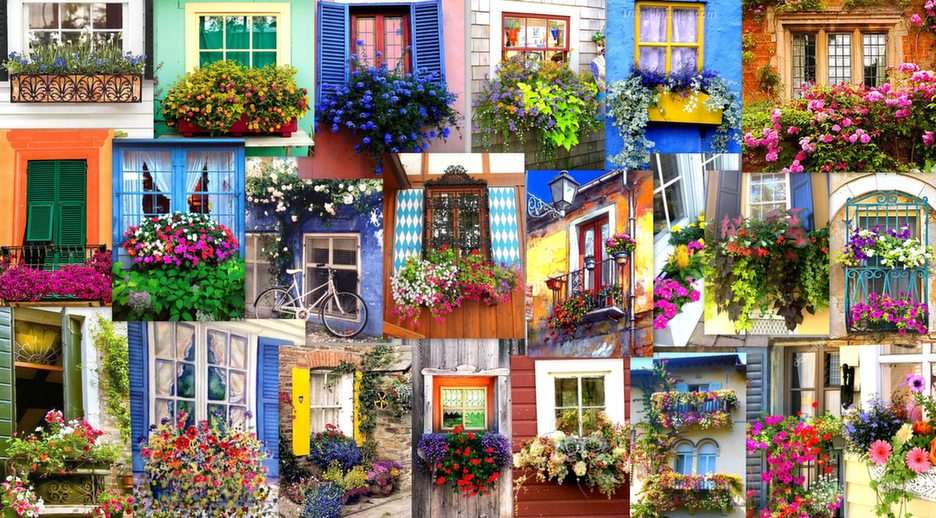 finestre fiorite puzzle online da foto