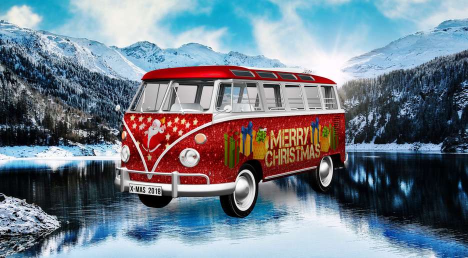 Χριστουγεννιάτικο λεωφορείο online παζλ
