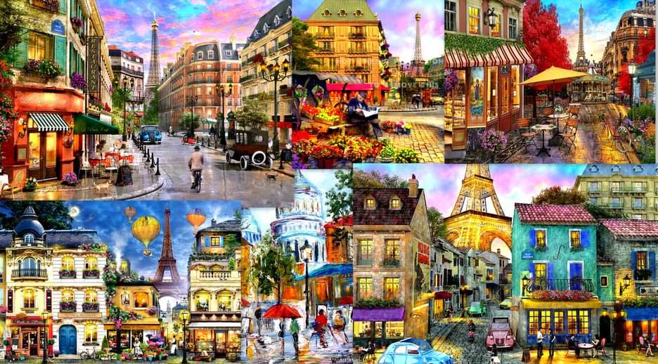 Paříž v malbě puzzle online z fotografie
