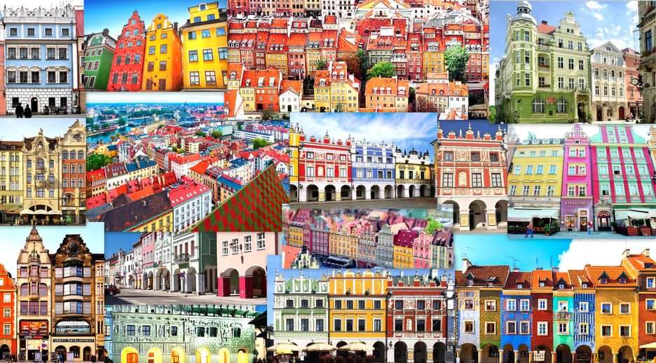 színes sorházak puzzle online fotóról