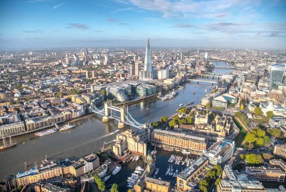 London aus dem Flugzeug Online-Puzzle vom Foto