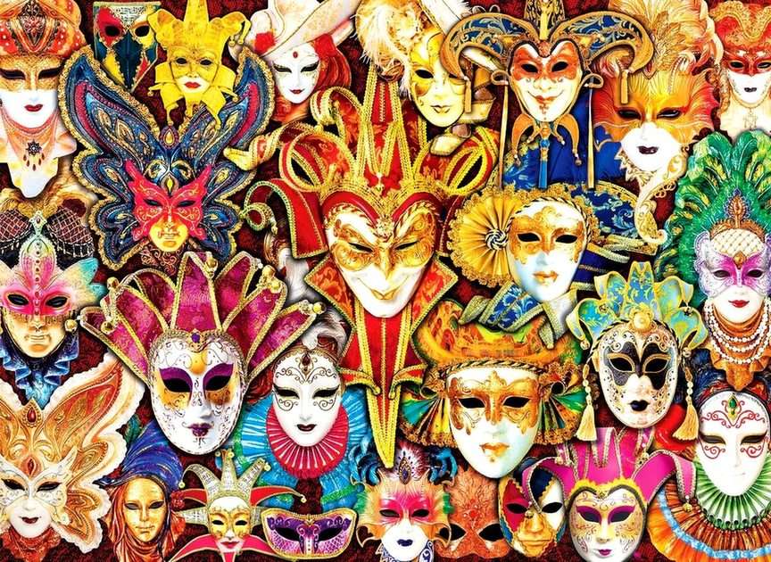 benátské masky puzzle online z fotografie