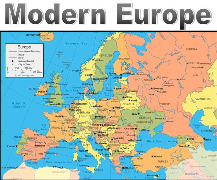 Karte von Europa Puzzle Online-Puzzle vom Foto