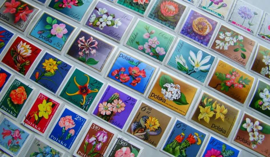 Polish flowers stamps 2 online puzzle