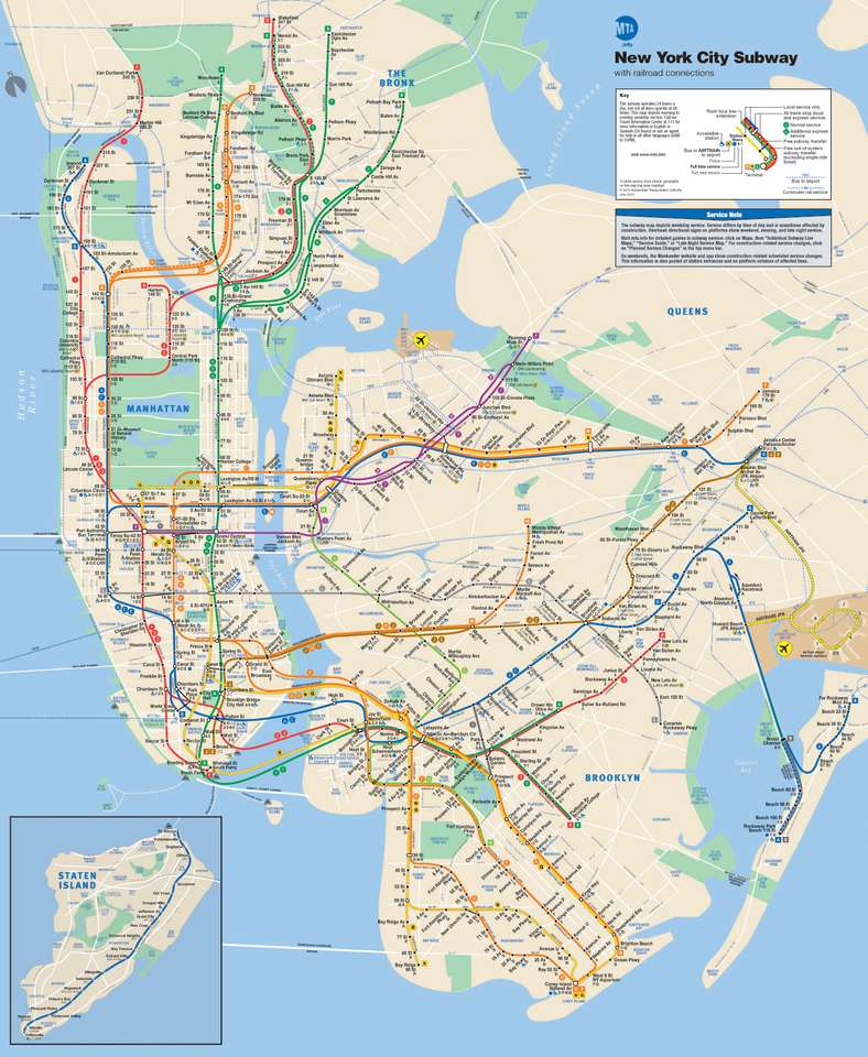 Mapa do metrô de Nova York puzzle online