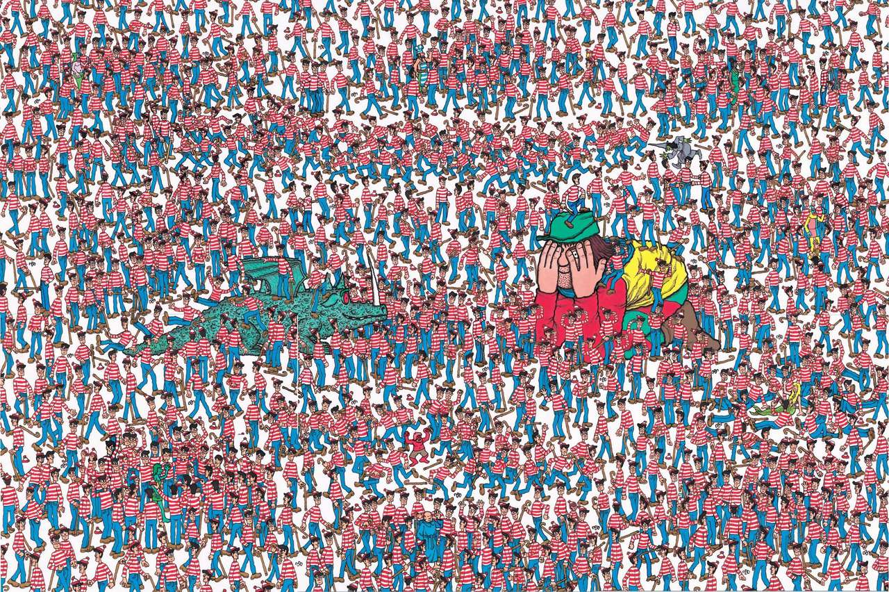 Onde está a peça do quebra-cabeça Waldo puzzle online a partir de fotografia