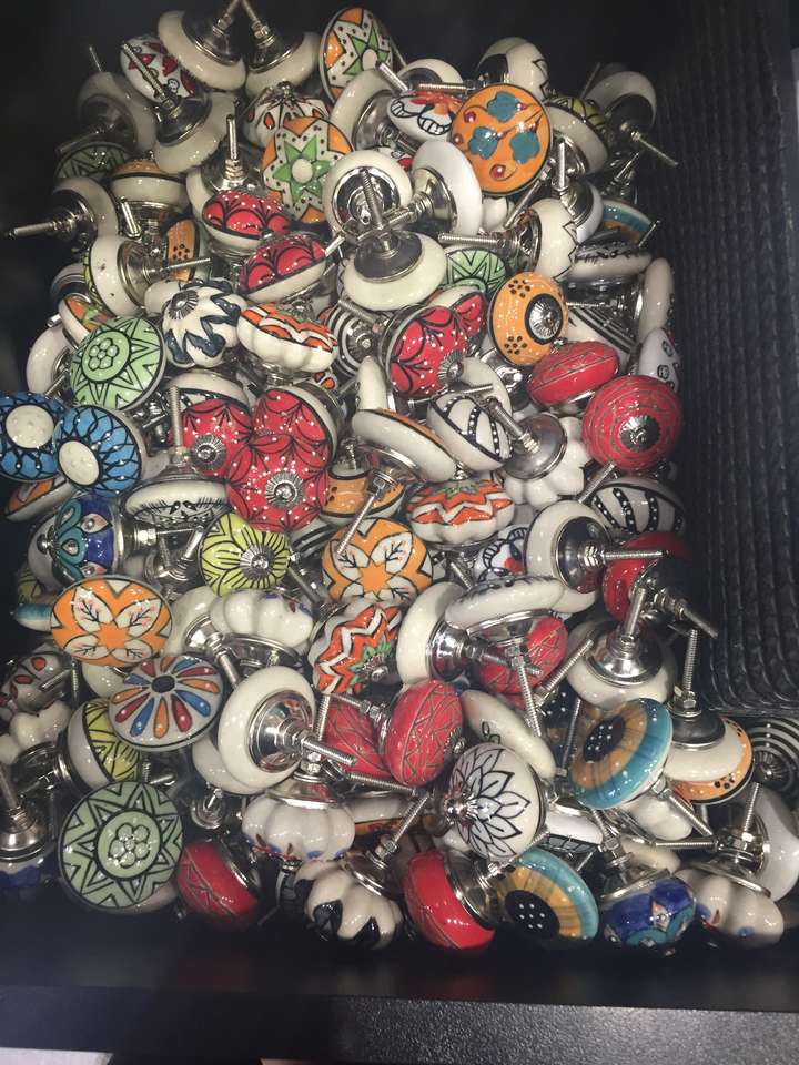Knobs in an Indian store puzzle online from photo