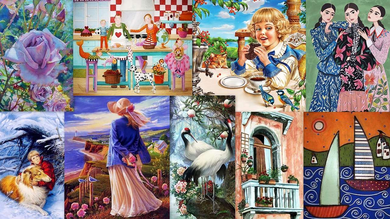 Collage di immagini puzzle