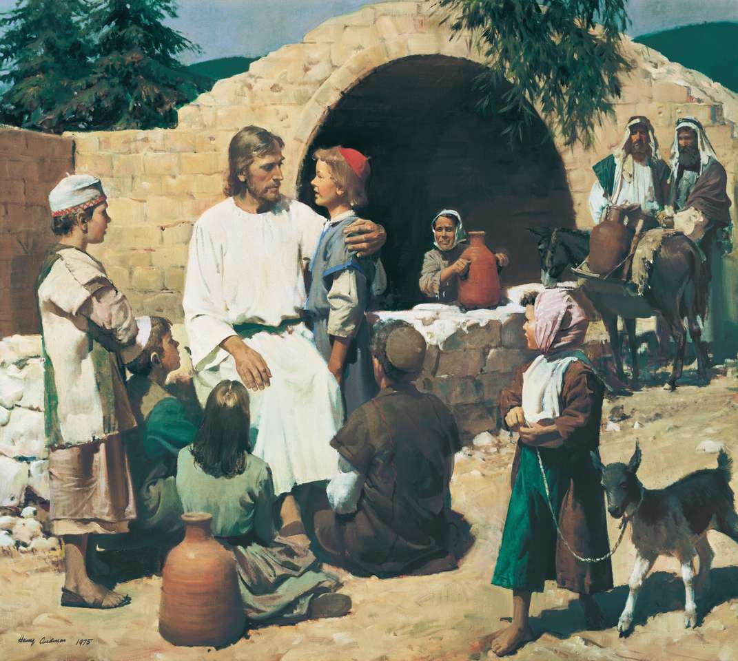 Ο Ιησούς ευλογεί τα παιδιά παζλ online από φωτογραφία