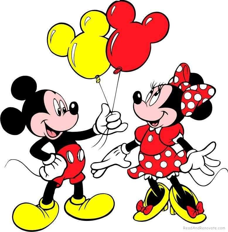 Mickey és Minnie puzzle online fotóról