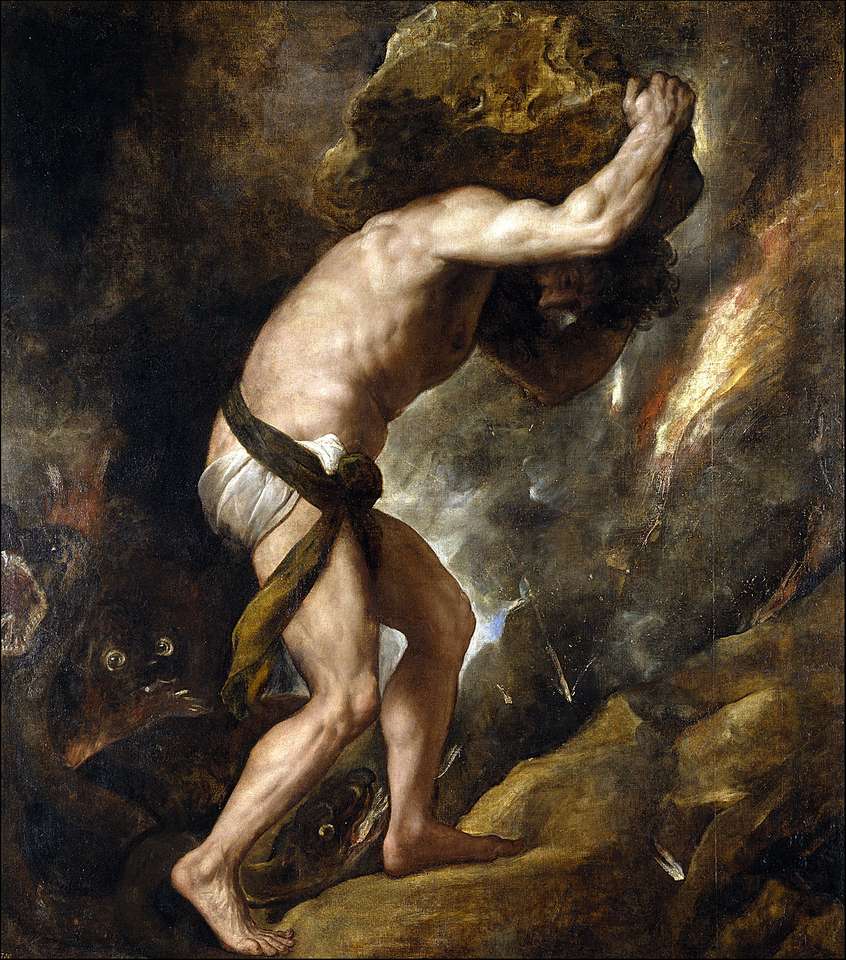 Sisyphus puzzle for exercise puzzle online from photo