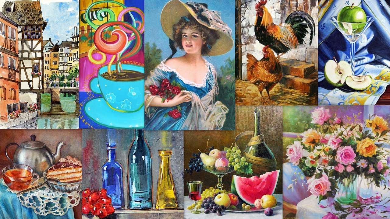 A painter's mix puzzle online from photo
