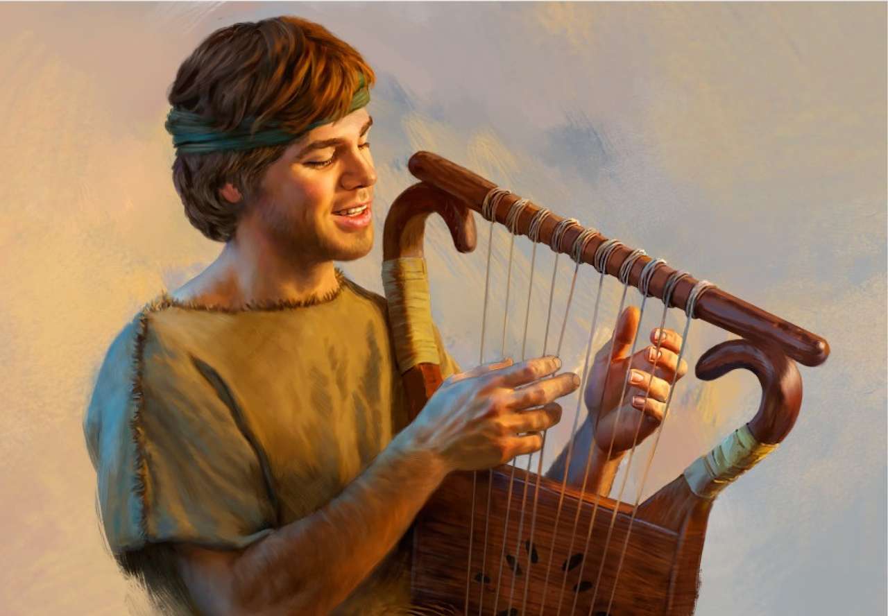 David spielt Harfe Online-Puzzle
