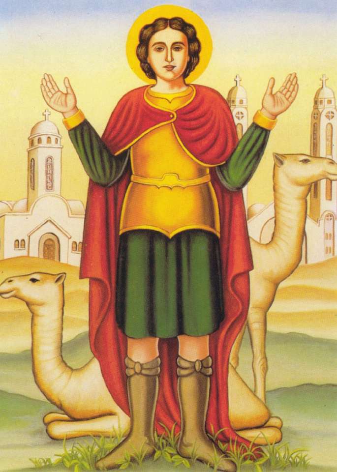 Икона Свети Мина онлайн пъзел от снимка