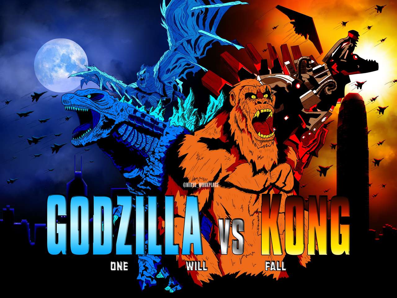 Godzilla gegen König Kong Online-Puzzle vom Foto