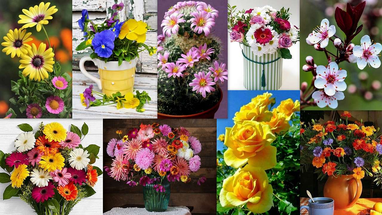 Blumenmischung Online-Puzzle vom Foto