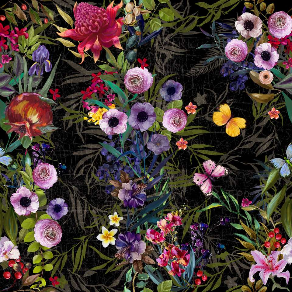 model floral fără sudură puzzle online din fotografie