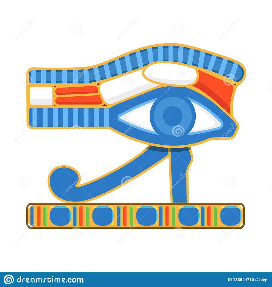Hieroglyphs of the eye puzzle online from photo