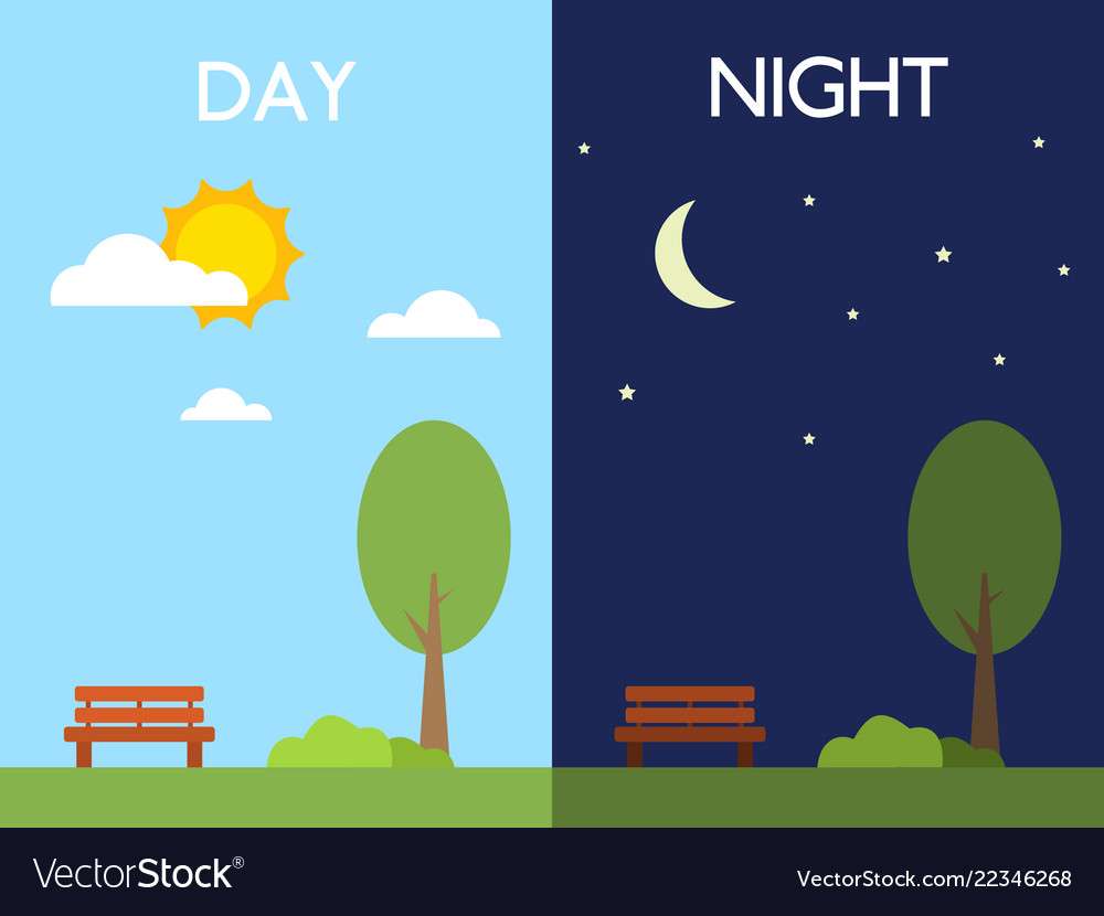 Day and night puzzle online from photo