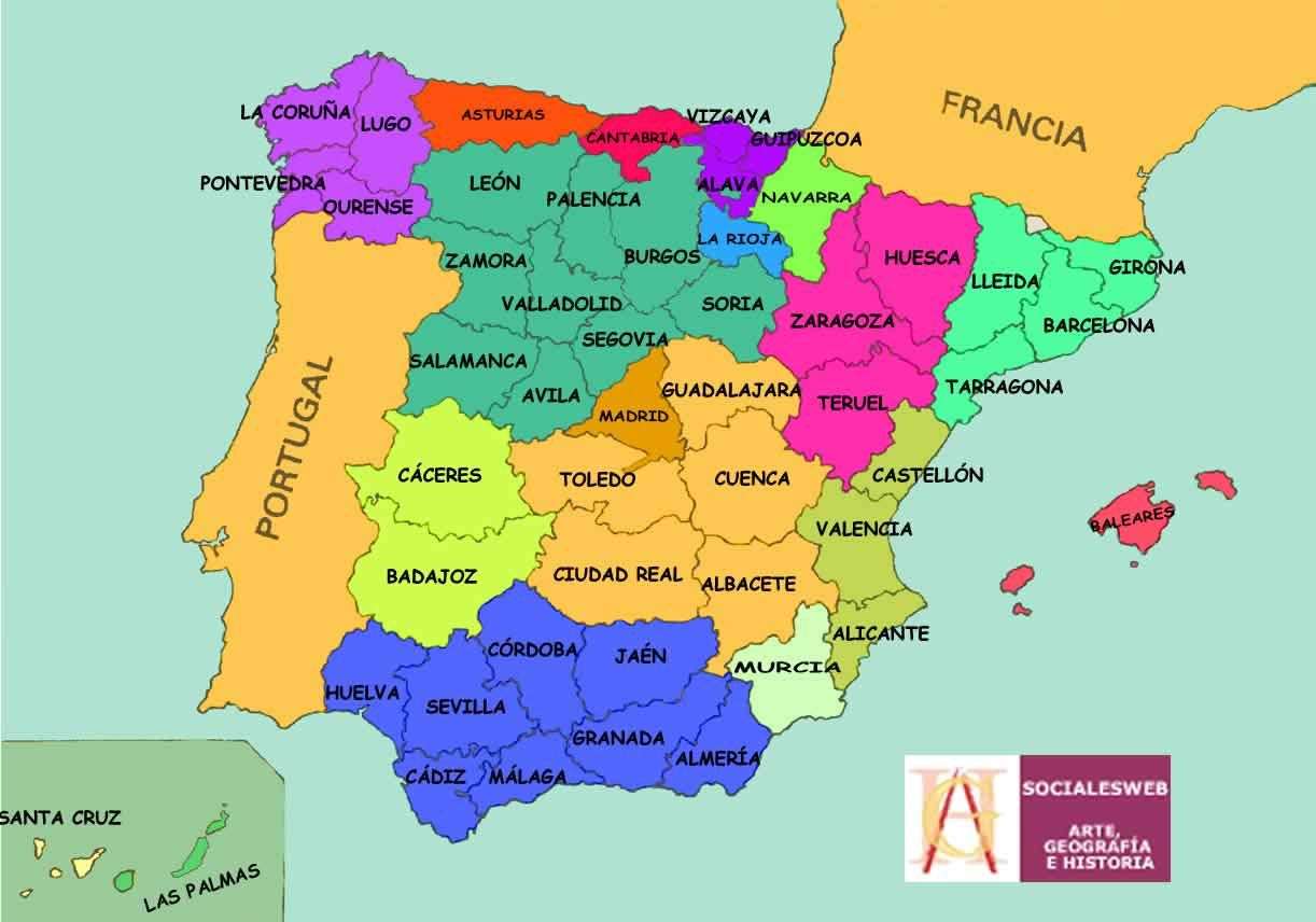 Mapa político da espanha puzzle online