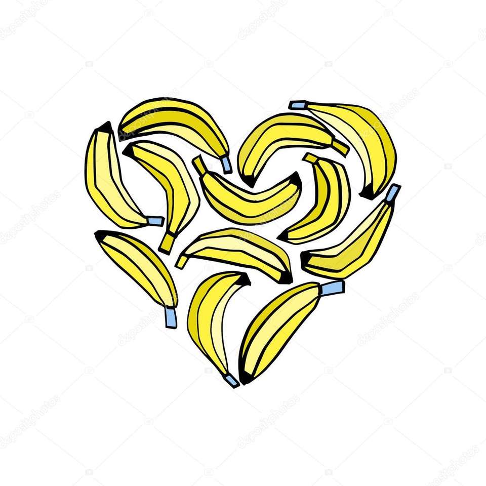 Corazón de plátano rompecabezas en línea