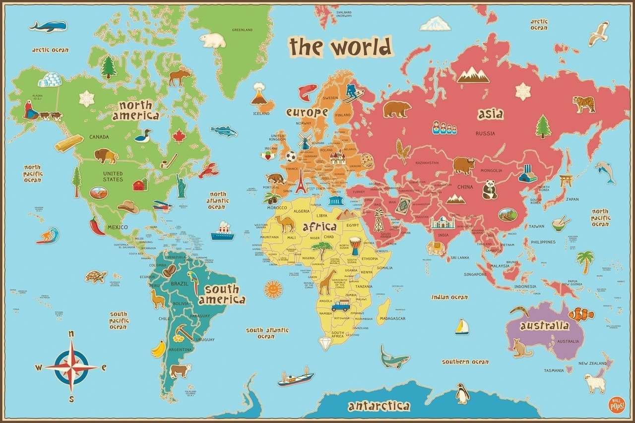 Harta lumii puzzle online din fotografie