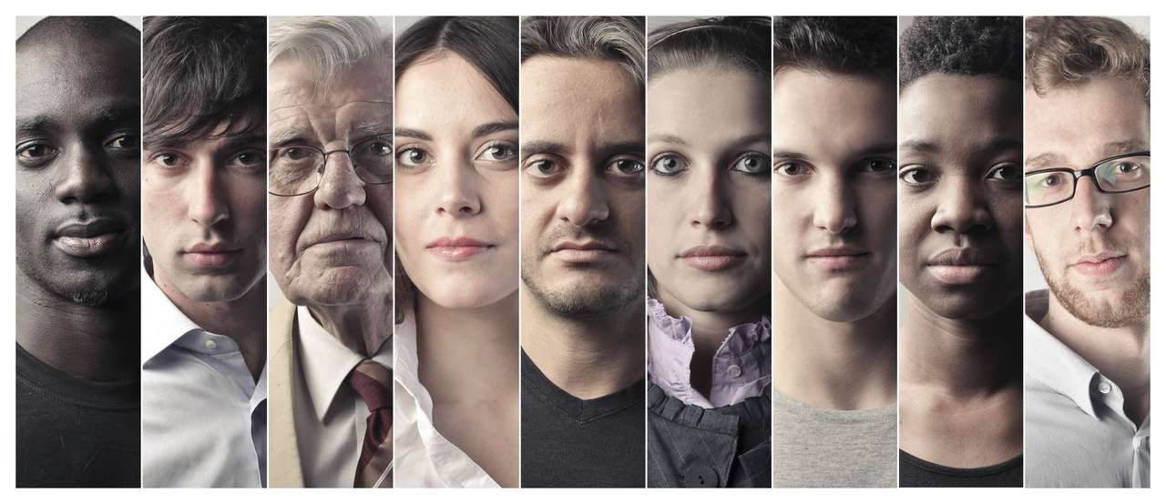 Menselijke gezichten puzzel online van foto