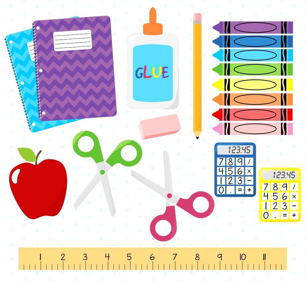 school supplies puzzle online from photo