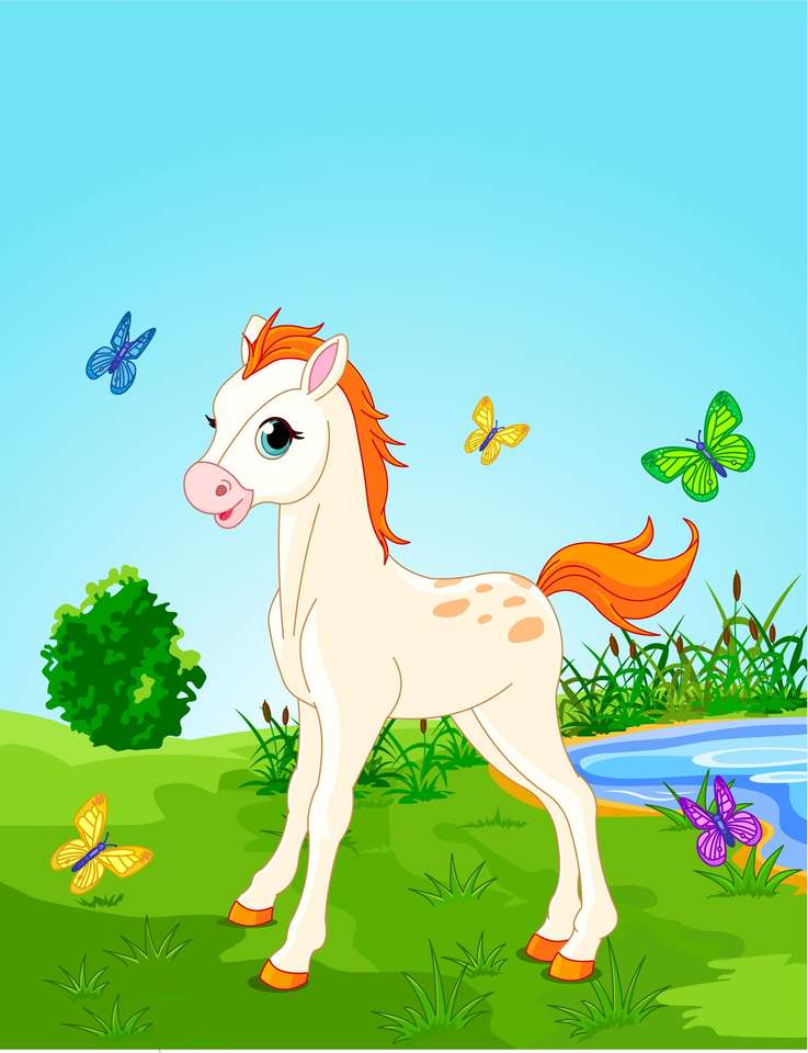 Give rights worship interior pony with butterflies - ePuzzle photo puzzle