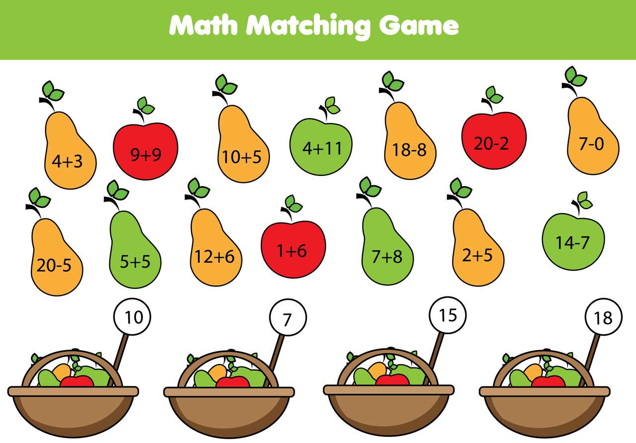 Matematică pe fructe puzzle online