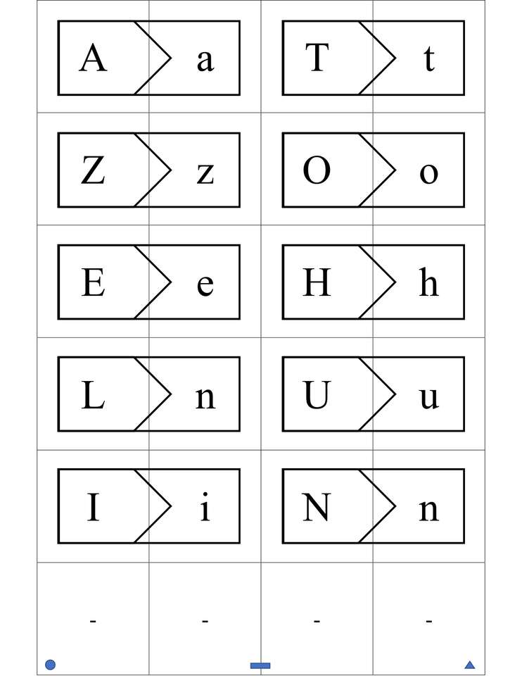 Identificação Letras Azul puzzle online a partir de fotografia