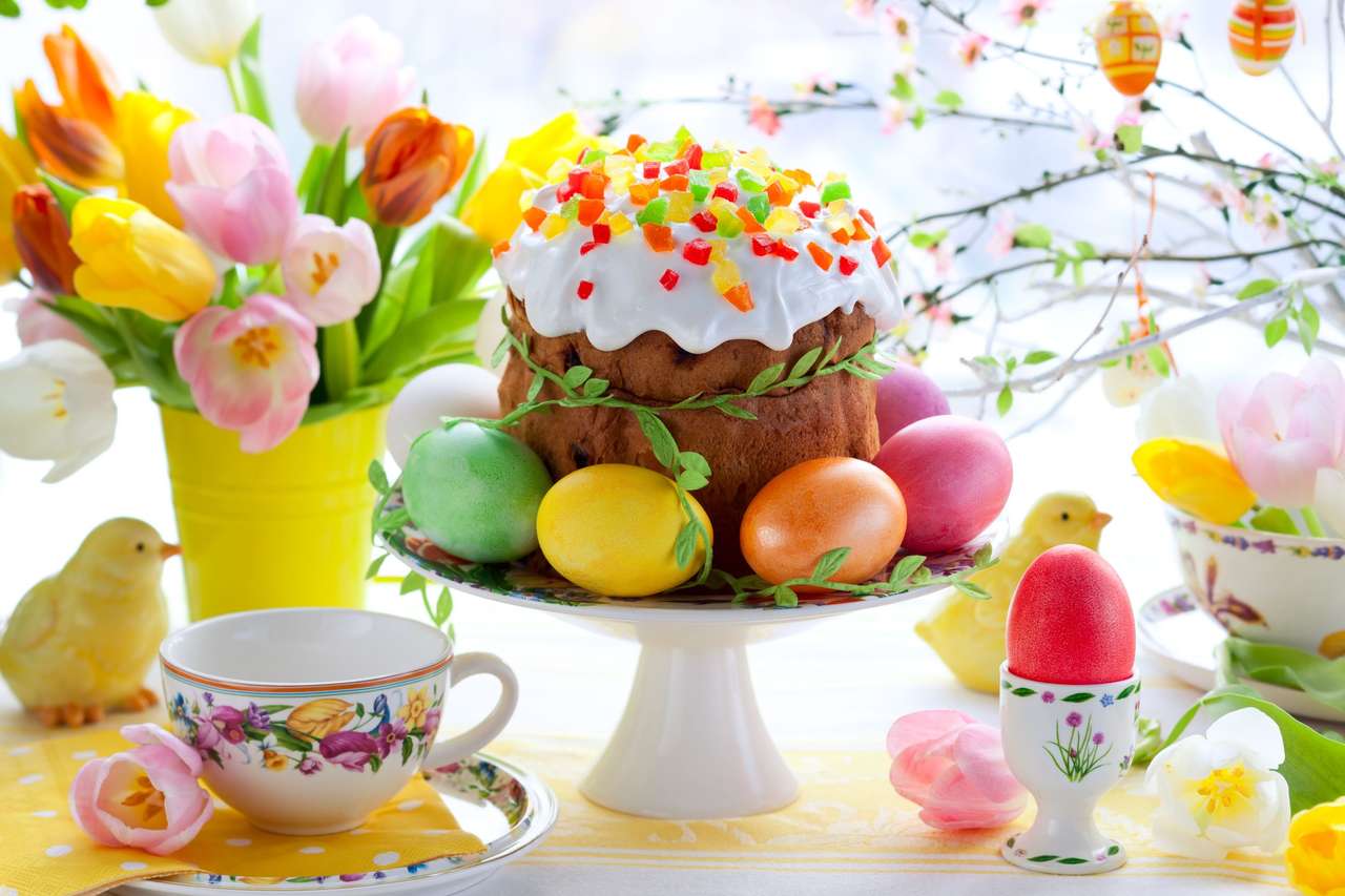 Easter cake puzzle online from photo