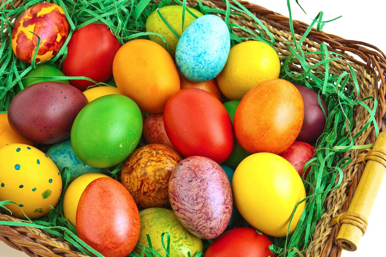 Színes húsvéti tojások online puzzle