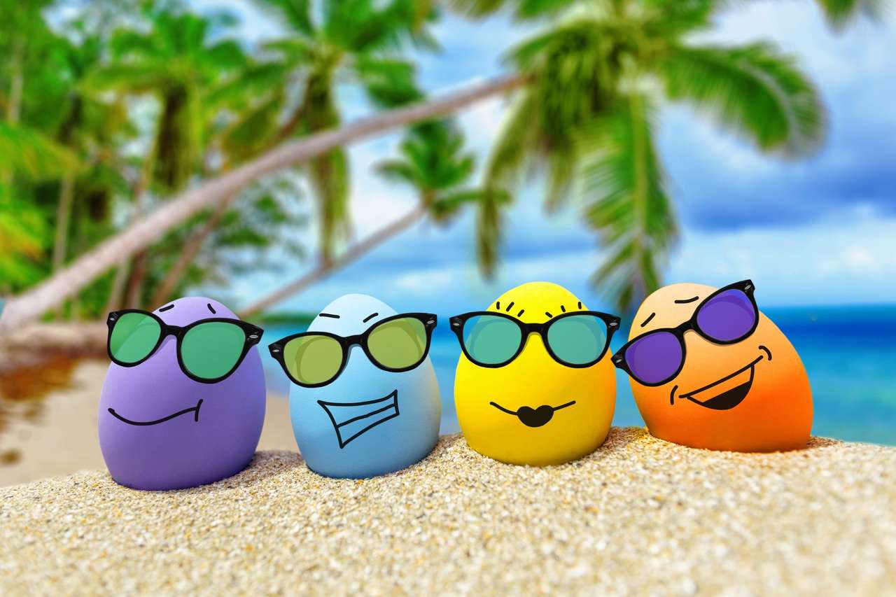 Eieren op vakantie puzzel online van foto