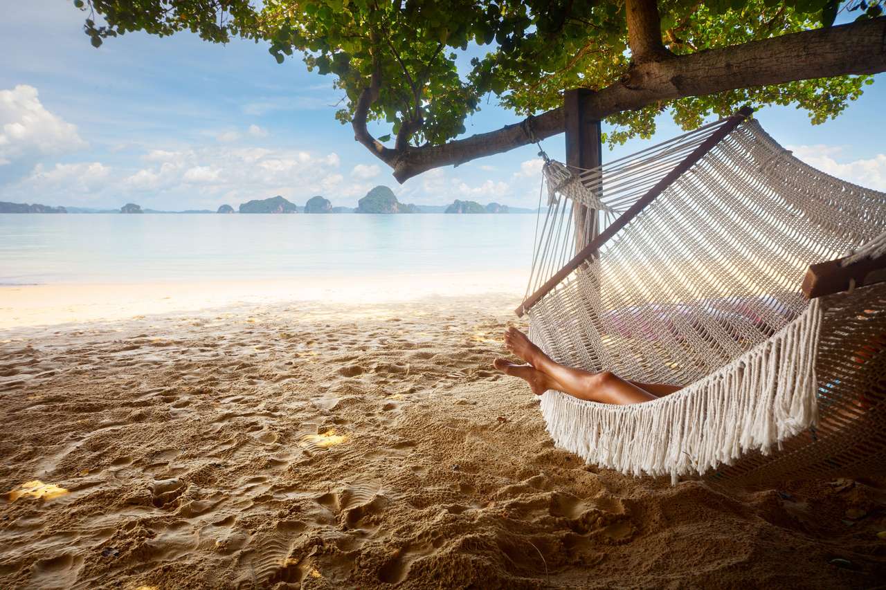 Ах ... гамак на тропическом пляже пазл онлайн из фото