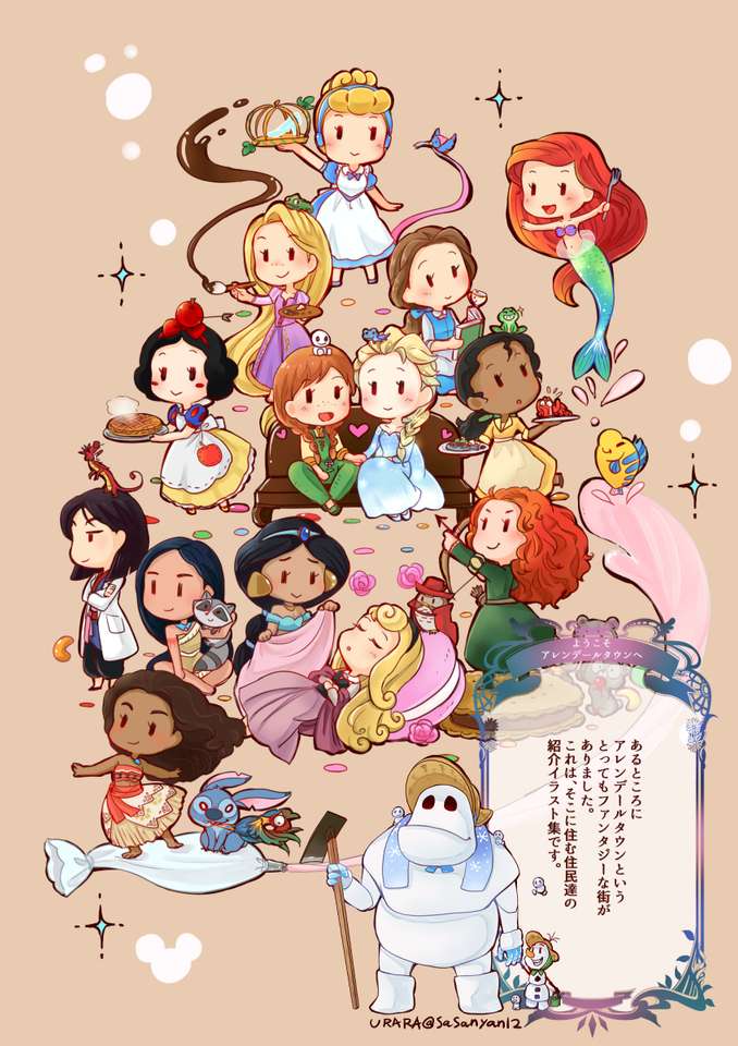 Chibi Princesses puzzle online from photo