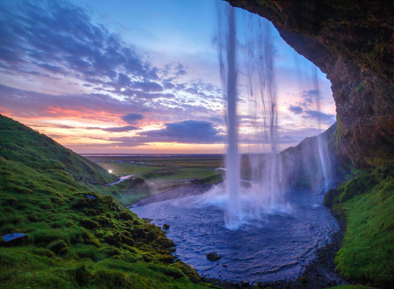 Wasserfall in Island. Online-Puzzle vom Foto