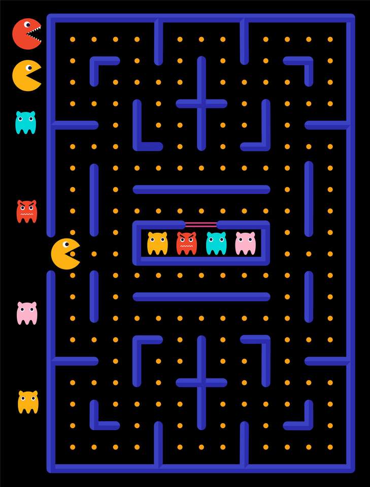 Infographic hrát v Pac-Man online puzzle