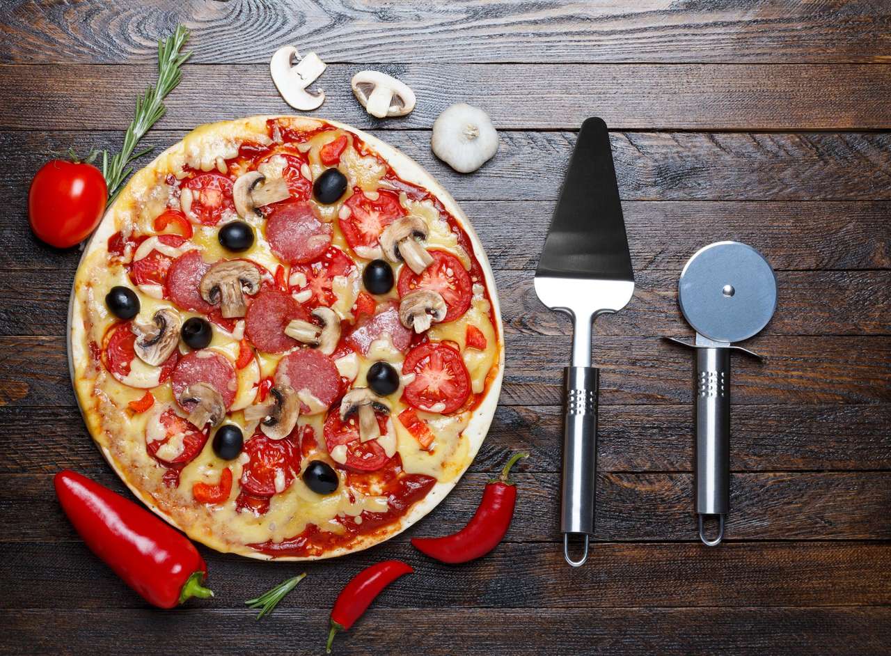 Pizza de peperoni rompecabezas en línea