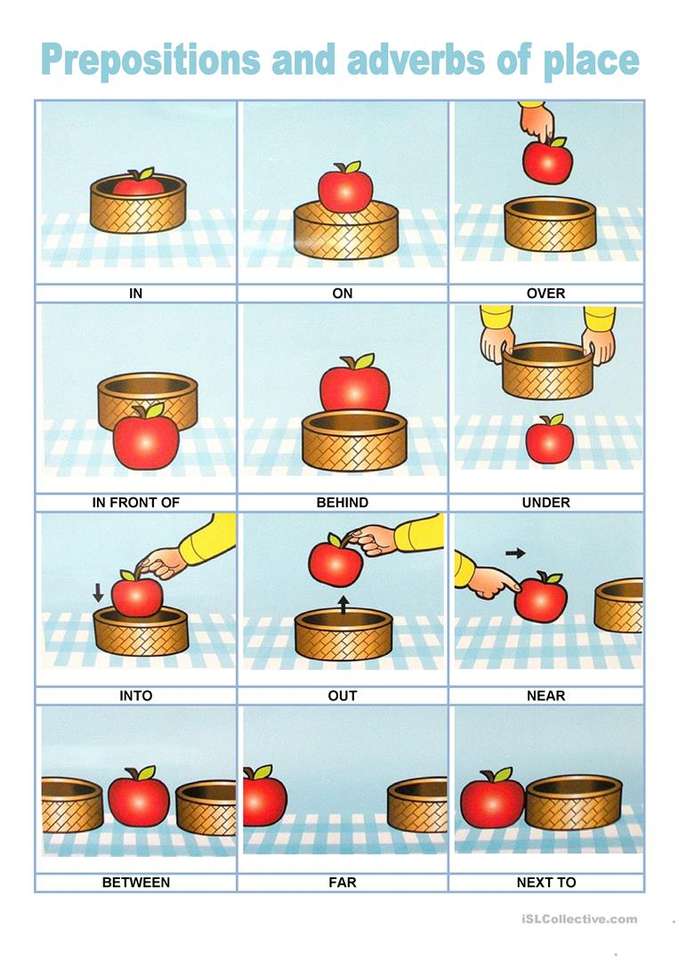 Grammar- prepositions puzzle online from photo