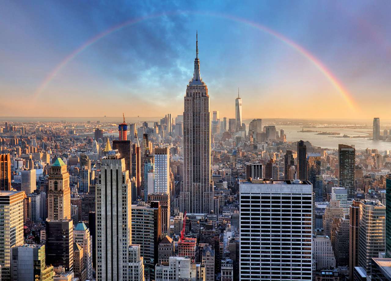 Regenbogen über Empire State Building Online-Puzzle