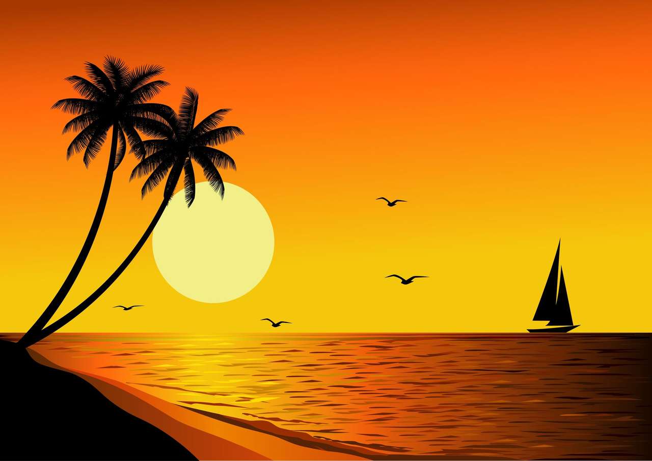 Прекрасний схід сонця скласти пазл онлайн з фото