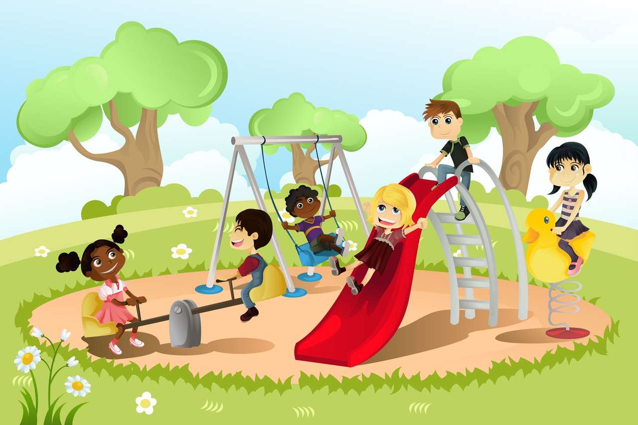 Crianças no playground puzzle online a partir de fotografia