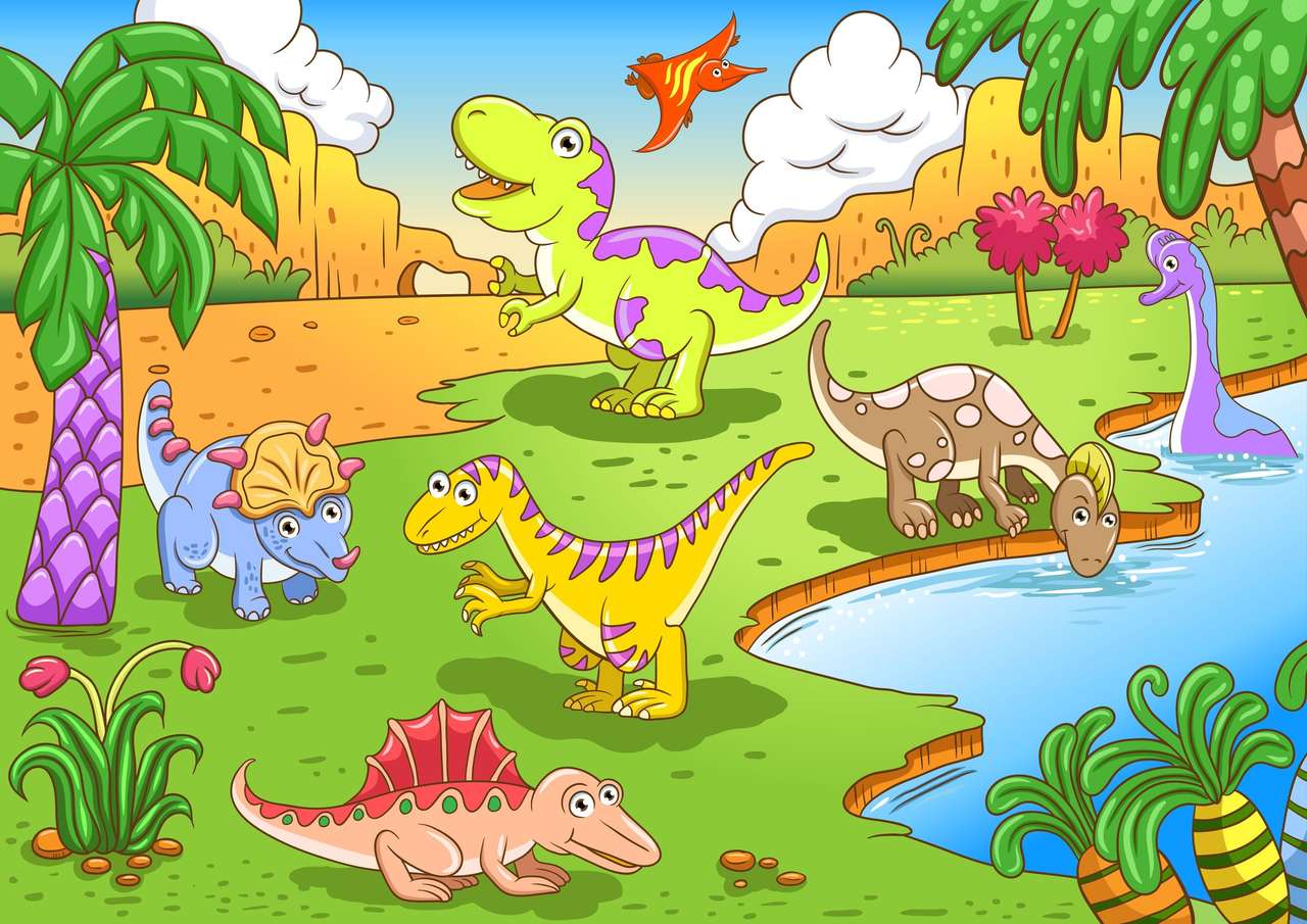 Dino world puzzle online from photo