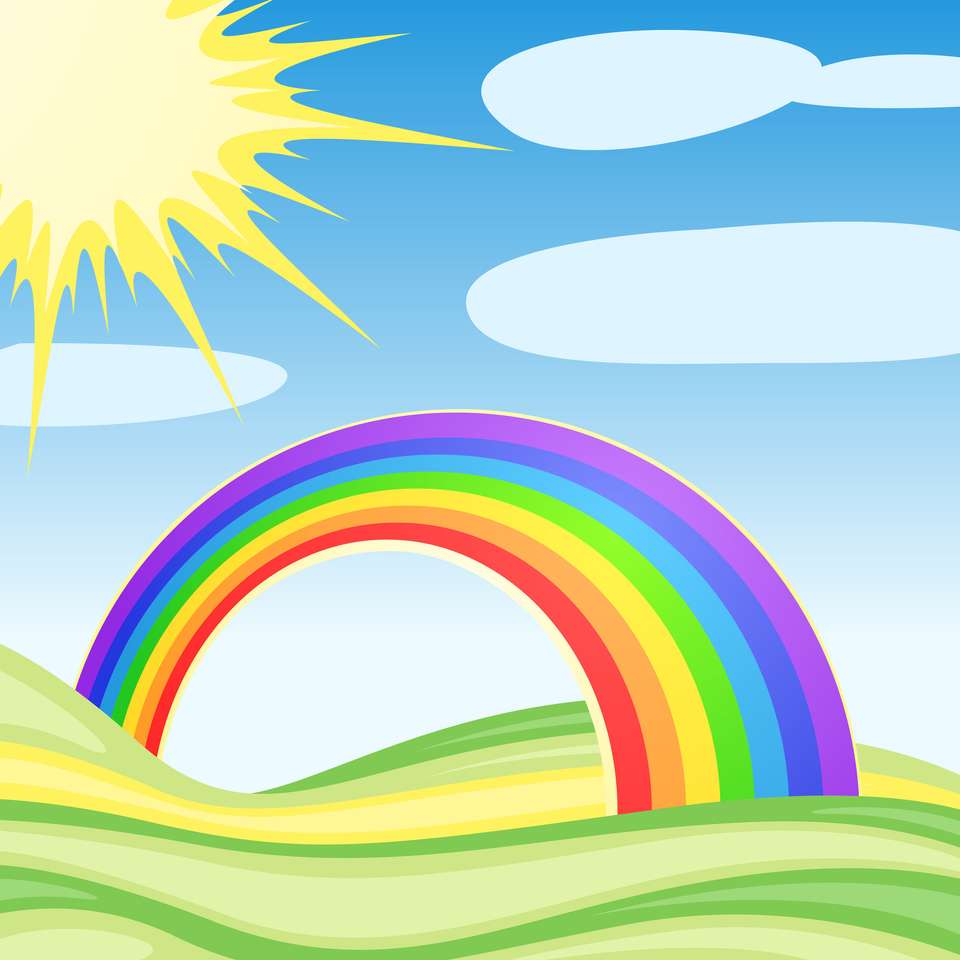 Achtergrond met regenboog online puzzel