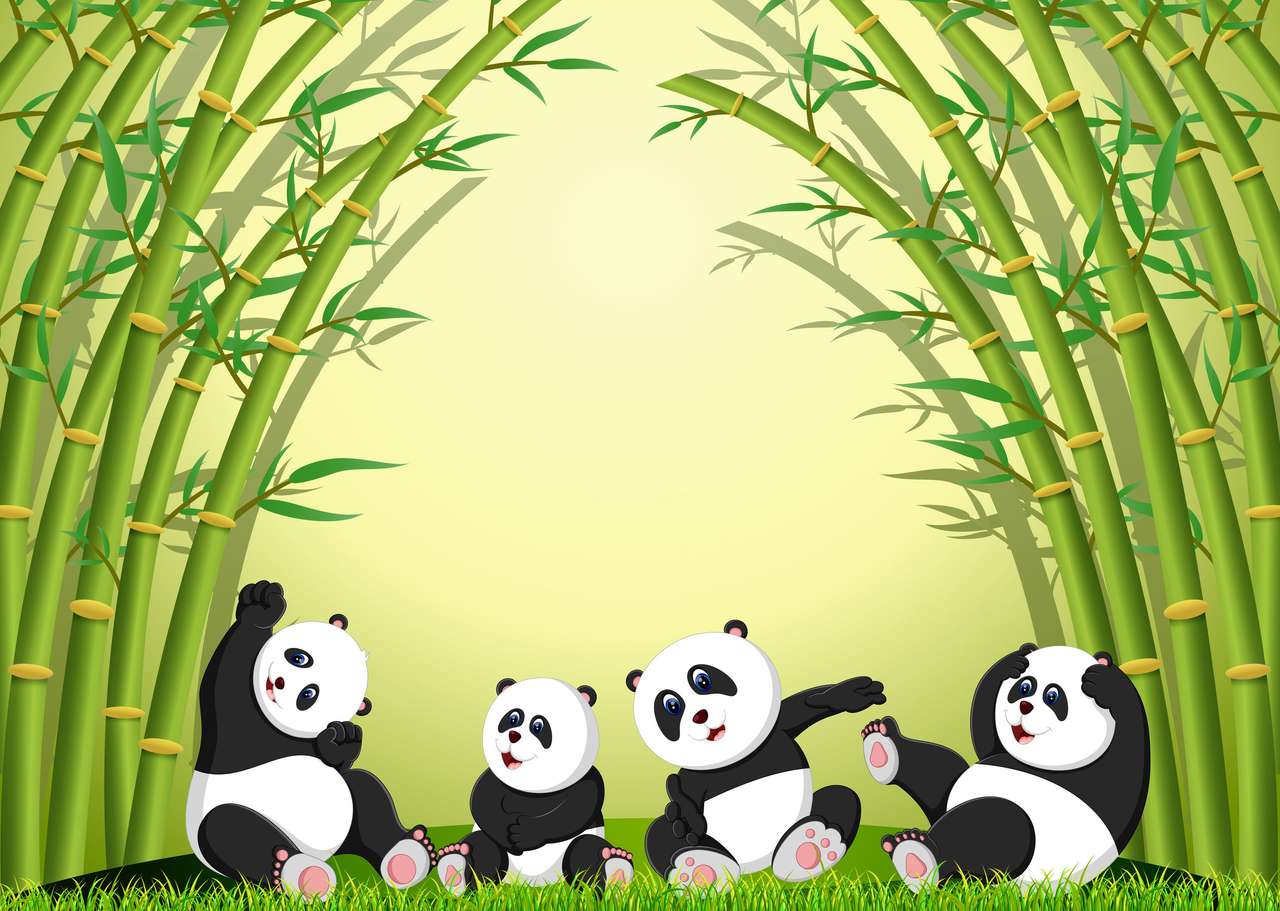 Семья панд пазл онлайн из фото